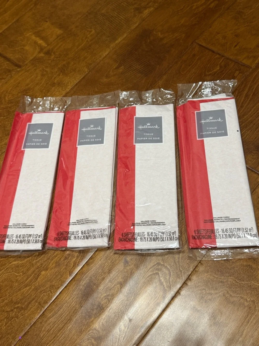 NWT Bundle of 4 Hallmark Red and White Tissue Paper Packs